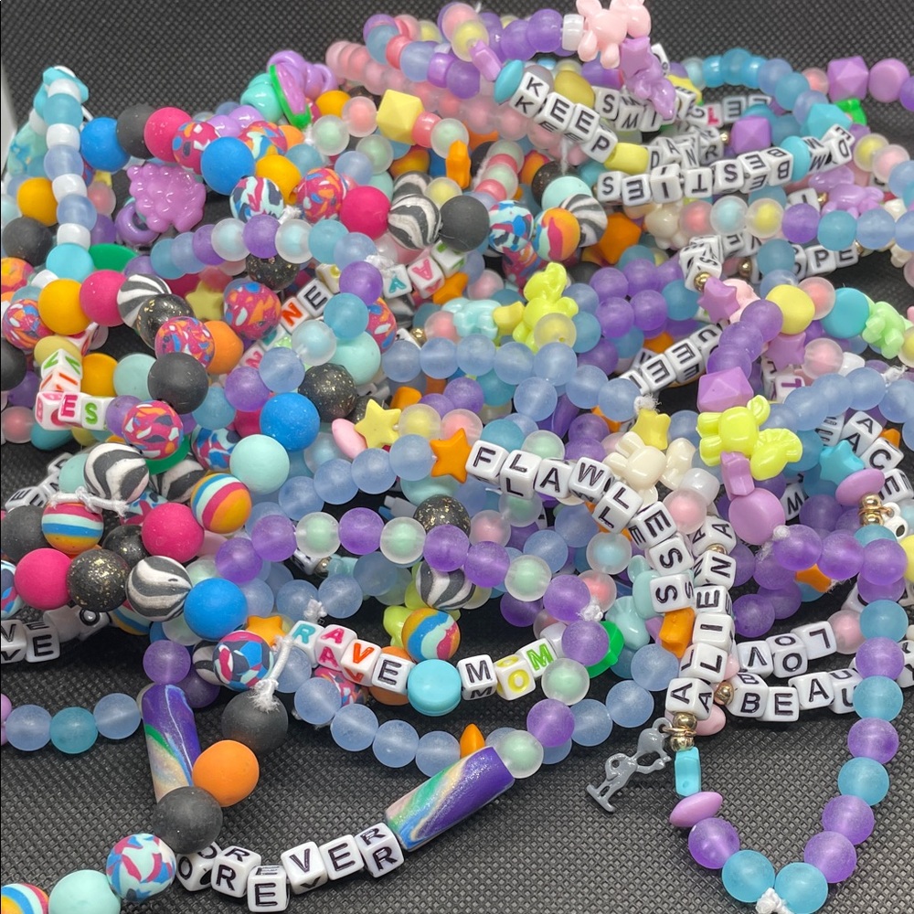 Colorful rave festival Candi stretch Beaded Bracelet